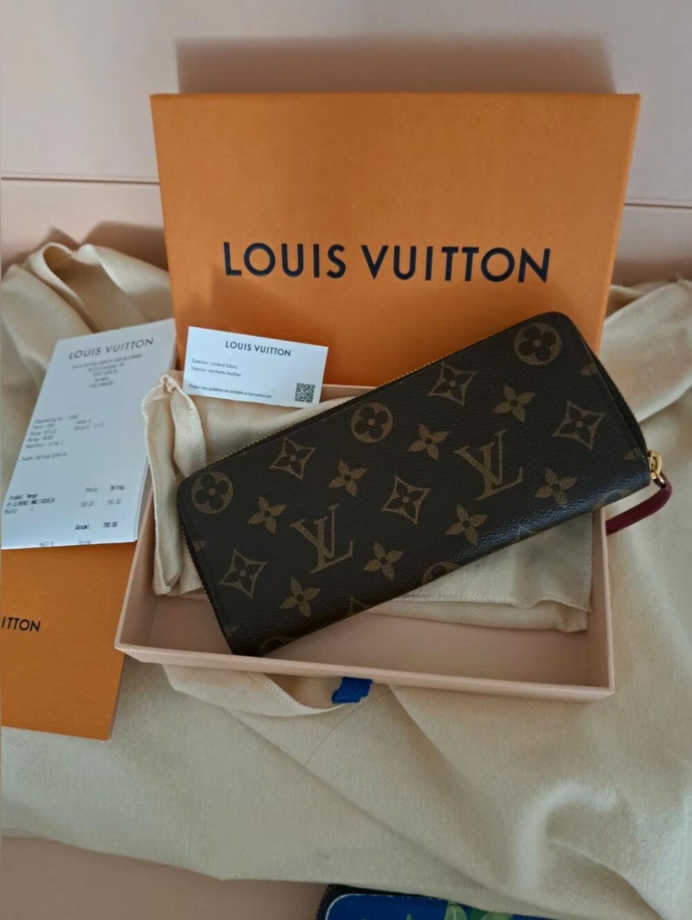 Louis Vuitton Black Exterior with Burgundy Interior and Gold Hardware Zip Wallet